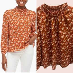 J. Crew Women’s Rust Floral Blouse size XL